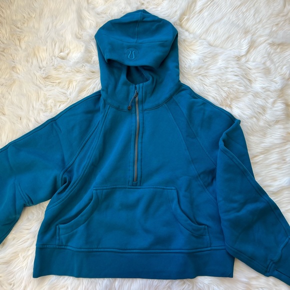 NWT Scuba Oversized 1/2 Zip Hoodie Color Capri - Picture 4 of 11